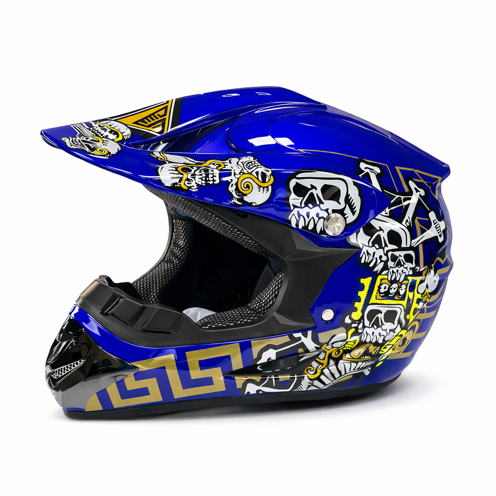 Motocross Crosshelm voor Quad, Crosser & Driftbike - Maat L - Blauw